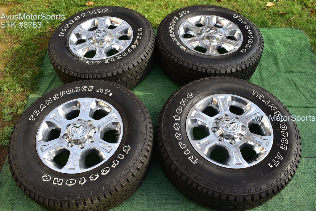 18" Dodge Ram 2500 3500 OEM Factory Polished Wheels Firestone AT2 Tire 2025 2024
