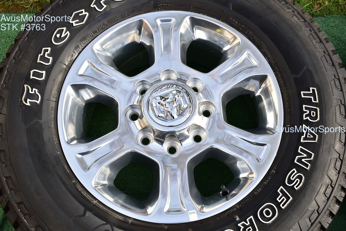 18" Dodge Ram 2500 3500 OEM Factory Polished Wheels Firestone AT2 Tire 2025 2024