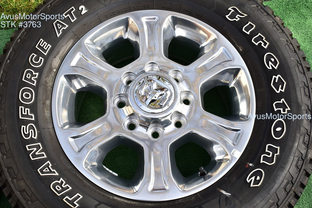 18" Dodge Ram 2500 3500 OEM Factory Polished Wheels Firestone AT2 Tire 2025 2024