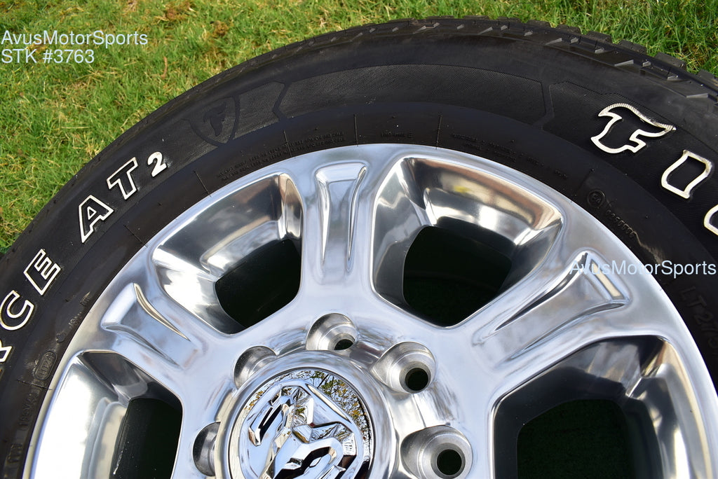 18" Dodge Ram 2500 3500 OEM Factory Polished Wheels Firestone AT2 Tire 2025 2024