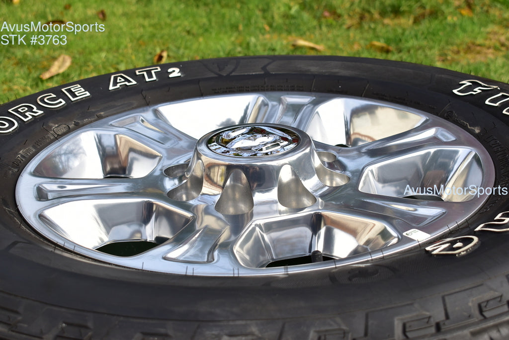18" Dodge Ram 2500 3500 OEM Factory Polished Wheels Firestone AT2 Tire 2025 2024