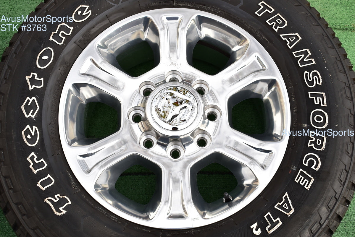 18" Dodge Ram 2500 3500 OEM Factory Polished Wheels Firestone AT2 Tire 2025 2024