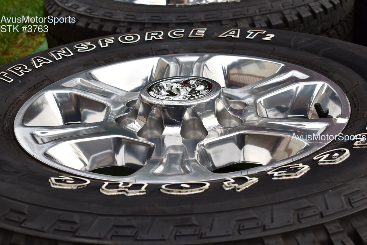 18" Dodge Ram 2500 3500 OEM Factory Polished Wheels Firestone AT2 Tire 2025 2024