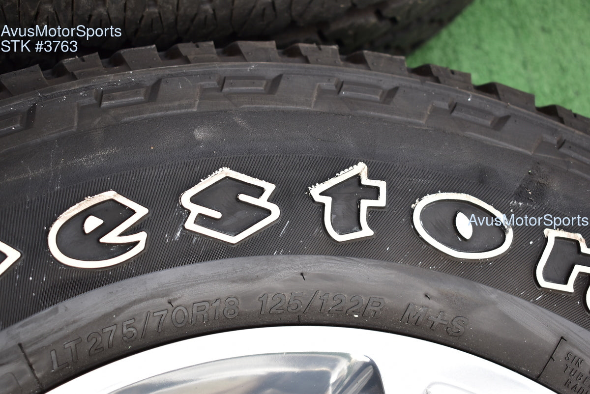 18" Dodge Ram 2500 3500 OEM Factory Polished Wheels Firestone AT2 Tire 2025 2024